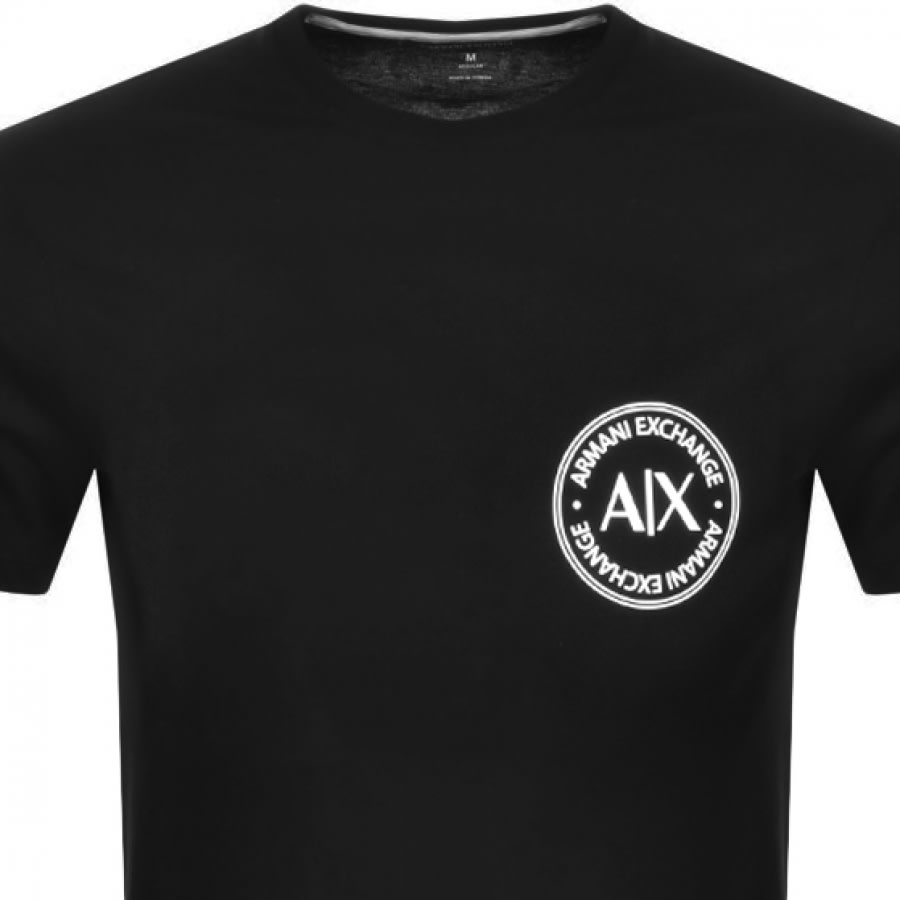 Alternative Image for ProductArmani Exchange Crew Neck Logo T Shirt Black2
